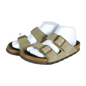 BIRKENSTOCK Women's Arizona US8 EU39 Taupe Suede SoftFB Slide Sandals